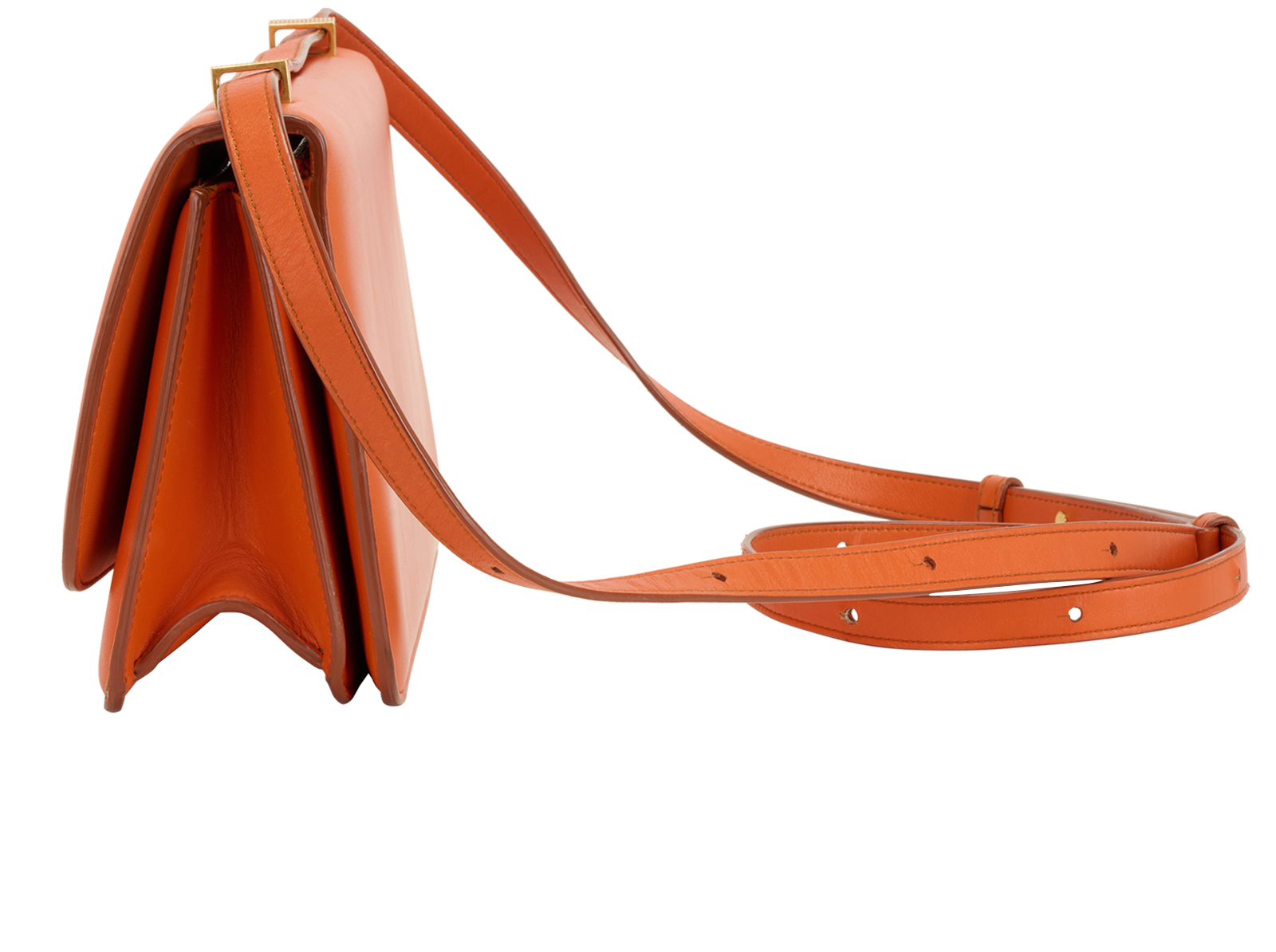 Small Classic Ronde Shoulder Bag, &pound;350, Handbags, Orange, Leather, Bottom view